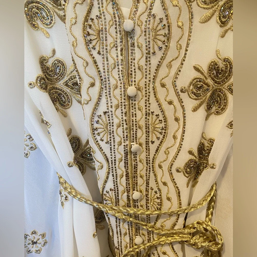 NWT $895 Alice and Olivia Marva Embellished Braid Belt Mini Kaftan - Picture 9 of 11